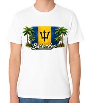 Barbados Flag Palm Tree Island Pride T-Shirt Caribbean Gift Unisex Tee S įvairiaspalvis