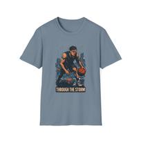 Unisex Softstyle T-Shirt Mens Womens Tees Top Gritty Rainy Street Basketball Urban Sports Fans Tee 4XL