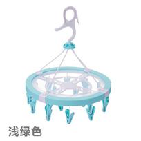 Lightweight Plastic Round Drying Rack With Clips For Dorm And Home Use šviesiai žalios spalvos