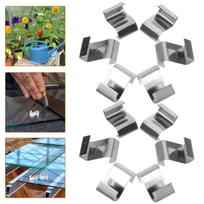 25Pcs W Type Greenhouse Glass Clips Stainless Steel Glazing Fixing Clips Stable Support Easy Installation Removable Greenhouse 7.5X5X1.5CM