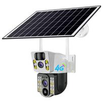 4K Solar Camera 4G SIM Card WiFi Dual Lens 8MP HD Night Vision IP CCTV Surveillance PTZ PIR Human Detection Alarm Waterproof 4G NO Card