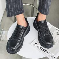 Nauji juodi odiniai batai vyrams Laisvalaikio oficialūs batai Rudens mada Britiška platforma Suvarstomi Šventiniai Vestuviniai Batai Zapatos De Hombre 39 juoda