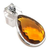 Citrine Handmade 925 Sterling Silver Jewelry Pendant 2.32  Y6Y78