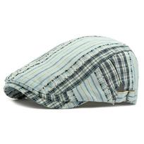 Plaid Beret Spring Summer Thin Cap British Retro Progressive Cap Men's Paintsman's Cap mėlyna