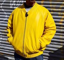 Men Motorcycle Biker Lambskin Yellow Jacket Leather Stylish Handmade Designer S geltona