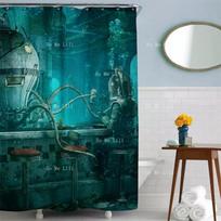 Steampunk Bathroom Art Sea Monster Shower Curtain 90X180cm