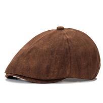 Autumn Winter Hat Beret British Men's Sun Hat Wool Cotton Linen Cap kava