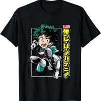 Deku Posing With Logo Anime T-Shirt S juoda