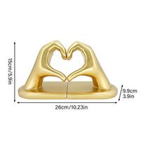 Heart Hands Bookend Decorative Book End Craft Bookshelf Ornament for Home Indoor Decor 4 Sections 156cm / 61.4in auksas