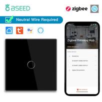 BSEED Zigbee 1/2/3Gang Smart Touch Switches Tuya Smart Life Alexa App Plus Wall Power Sockets USB Type-c Ports EU Standard EU standard