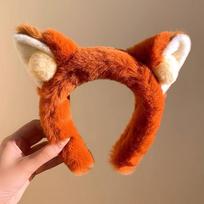 Cartoon Fox Ears Plush Headband for Women – Cute Autumn/Winter Hair Accessory