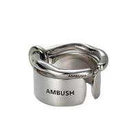 AMBUSH dvigubas žiedas moteriškas poros klasės jausmas retro pramoninis nišinis dizainas atviras sukraunamas žiedas Adjustable opening sidabras