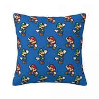 80s Brothers Arcade Game Cartoon Kawaii Square Pillow Case Throw Pillow Super Marios  Casual Cushion Covers 12x12Inch