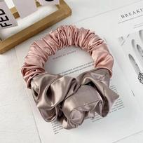 Heatless Curling SilkS Scrunchies Soft Elastic Satin Silk Scrunchies Hair Ties Sleepy Styling Accessories Ponytail Holder rožinė