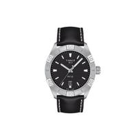 TISSOT PR100 Kolekcija Kvarcinis Mechanizmas Vyriški Laikrodžiai Laikrodis 42mm Juodas Ciferblatas Nerūdijančio Plieno Dėklas Odinė Apyrankė T101.610.16.051.00 Black Strap