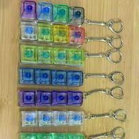 Fingertip Rotating Gyro Keys Color Luminous Mechanical Keyboard Keys Decompression Test Shaft Key Toy Luminous model [with keychain]