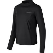 Skechers Basic Sports Series Knitted Mock Neck Solid Color Long Sleeve T-Shirt Women Tops Carbon-Black P424W128-0018 S
