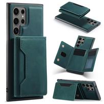 Phone Case Magnetic Detachable Wallet Card Holder Stand Cover Fit for Samsung Galaxy S23 Green S23 Ultra žalia