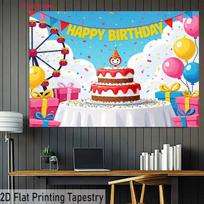 2D Carnival Cake Balloon Baby Shower Photography Background 47.2x31.5inch/120*80cm