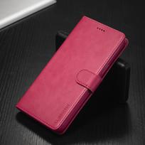 Flip Leather Wallet Case For iPhone 17 Air 16 15 14 13 12 11 Pro Max XS XR 8 7 Plus 16E Business Card Slot Wallet Phone Cover iPhone 16E rožinė raudona spalva