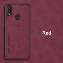 For Redmi Note 7 Case Luxury PU Leather Phone Case For Xiaomi Redmi Note 7 Pro Note7 Back Cover Matte Silicone Full Protection For Redmi Note 7 raudona
