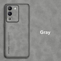 Prabangus odinis dėklas Vivo V29E V29 E, matinės galinės dalies silikoninis pilnos apsaugos dėklas telefonui Vivo V29 Pro V29 Lite 5G Coque For Vivo V29E pilka spalva