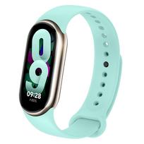 For Xiaomi Mi Band 10 9 8 Strap NFC Accessories Sport Rubber silicone belt Bracelet Wristband pulseira correa Xiaomi Smart Band mi band 8 9 10 mėtų žalios spalvos