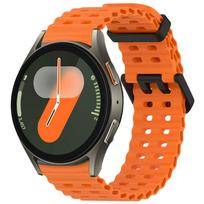 Ocean Band for Samsung Galaxy Watch 7 FE 5 6 4 Classic 5 pro 40 44mm NO Gaps Silicone Bracelet correa Galaxy Watch6 watch4 Strap Galaxy Watch7 44mm oranžinė