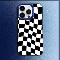 Checkerboard Checkered Chess Board Phone Case For iPhone 16,15,14,13,12,11,Mini,Pro,E,MAX Blue Candy Matte Shockproof Cover iPhone16e