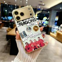 I-Imagine Dragons Band Phone Case For IPhone 17 16 15 14 13 12 Pro Max Plus Electroplated Metal Bumper Case Tempered Glass Back iPhone 13