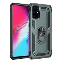 S22 Ultra Plus S20 FE S20FE S21 S 21 Plus Ultra Case Shockproof Armor Ring Stand Cover For Samsung Galaxy S20 Ultra Plus S20 FE For S21 PLUS tamsiai žalia spalva