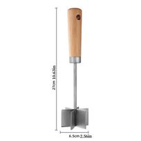 Stainless Steel Meat Chopper with Wooden Handle Heavy Duty Food Grinder Home Kitchen Tool for Ground Beef, Sausage Patty Making
