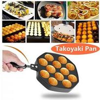Takoyaki Grill Pan - Cast Iron Takoyaki Pan Octopus Ball Plate Home Cooking Baking Tools Kitchen Accessories with 12 Holes Takoyaki Maker Grill Pan juoda