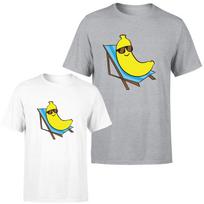 Relaxing Banana With Sunglasses On Deck Chair Fruits Banana Funny Unisex T Shirt Mens Womens Tees Top S