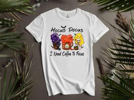 Hocus Pocus I Need Coffee To Focus T-Shirt Mens Womens Tees Top T Shirt Mens Womens Tees Top Men Women Unisex Tshirt I138 S