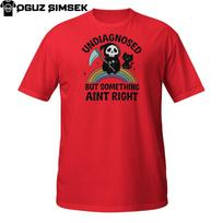 Funny Undiagnosed Grim Reaper Rainbow T-Shirt Mens Womens Tees Top | Dark Humor Skeleton Cat Tee L
