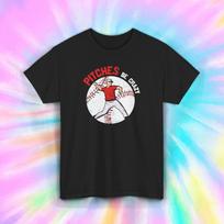Funny Baseball Pitcher T-Shirt Mens Womens Tees Top Pitches Be Crazy Softball Sports Tee S-5XL XL