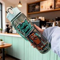 Italian Brainrot Water Bottle Tung Tung Tung Sahur Water Bottle with Straw Outdoor Sports Water Cups Cartoon Drinking Kettle