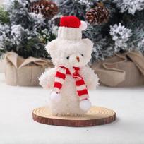 Christmas Teddy Bear Plush Plush Toy Christmas Day Decoration Toy Red Knitted Hat Bag Pendant Party Children's Gift Cartoon Bear