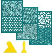 Premium-Reusable For T-Shirt Mesh Transfer Valentine's Day Silk Screen Transfers Heart Flowers Earring Stencil