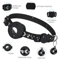 Premium-For Air Tag Cat Collar, Reflective Collar For Cat With Safety Buckle And Waterproof Holder In 3/8Inch Width juoda