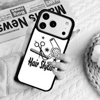 Barber Scissors Hairstylist Salon Phone Case For IPhone 17 16e 15 14 13 12 11 Pro Max Air Mini Soft Protective Cover iPhone 16 Pro