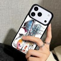 Capa Case for iPhone 17 Air 16 Pro Max 15 Plus 11 13 Mini 14 12 Back Phone Cover Gothic Girl Violin Watercolor iPhone 16e