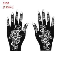 2PCS Henna Tattoo Stencils Flower Tattoo Template Temporary Hand Decal for Women DIY Body Art Henna Template Tattoos