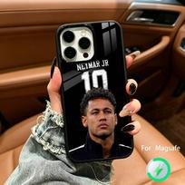 Brasil -10-N- Neymar Wireless charging phone case compatible with iPhone 17/16/15/14/13/12/11 iPhone14Plus