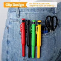 ABBY-Mechanical Pencil Set With 4 Mechanical Carpenter Pencils With 24 Refills, For Carpenters, Long Heads Deep Hole Marker