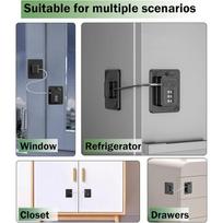 ABBY-ABS Steel Wire Type 3-Digit Password Anti-Opening Safety Lock 2 Set For Refrigerator Window Cabinet Child Lock