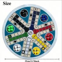 DOWMOO Round 6-Person Flying Chess Toy Diameter 35cm Multi-Person Parent-Child Party Fun Board Casual Game