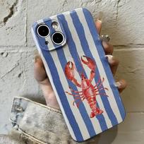 Blue Phone Case for vivo Y400 Y04 Y29 Y39 Y03 Y19 Y36 Y100 Y75 Y77 Y02 Y17S Y20 X90 X80 V60 V50 V40 Pro Lite 5G Striped Lobster vivo Y17s 4G