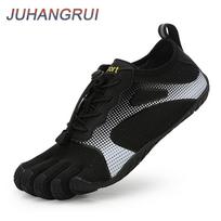 Nauji Unisex Platesni Batai Kvėpuojantis Tinklelis Vyriški Basakojai Penkių Pirštų Batai Prekės Ženklo Plokščiapadžiai Minkštas Nulinio Kritimo Padėklas Platesnė Pirštų Dalies Sportbačiai Didelis Dydis 36 juoda